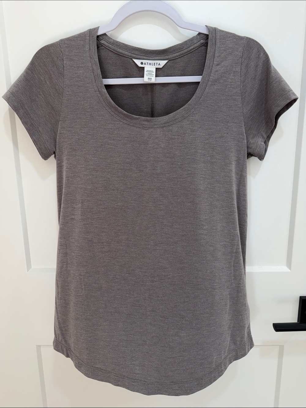 Athleta Scoop Neck Short Sleeve Tee — Heather Charcoal